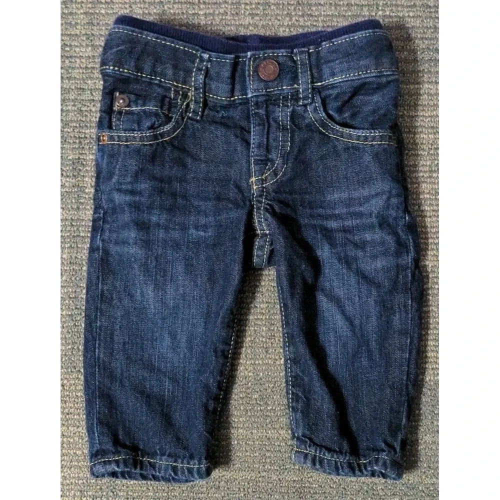 2 Pair Baby Gap 3-6 Months Jeans Lot Denim Pants Clothes Unisex‎